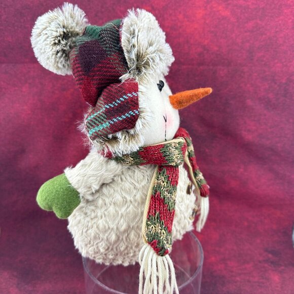 CHRISTMAS STUFFED SNOWMAN, 10"  TALL, GREAT DECORATION FOR THE HOLYDAYS - Picture 2 of 8